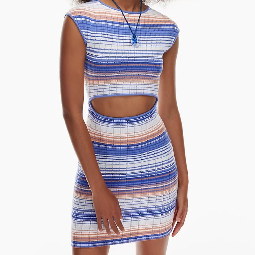 Wilfred Striped Blue and White Cutout Dress